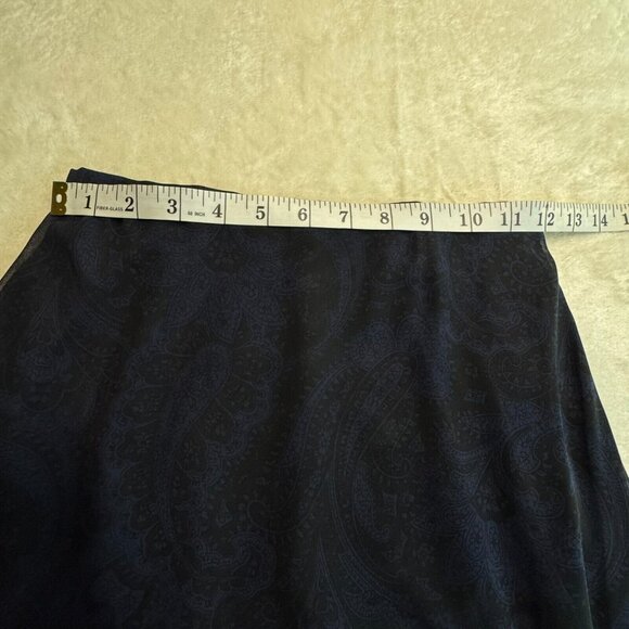 Vintage Y2k 90s Express Black & Blue Paisley Print Maxi Skirt Sz XS 1/2 Compagni - Picture 7 of 12